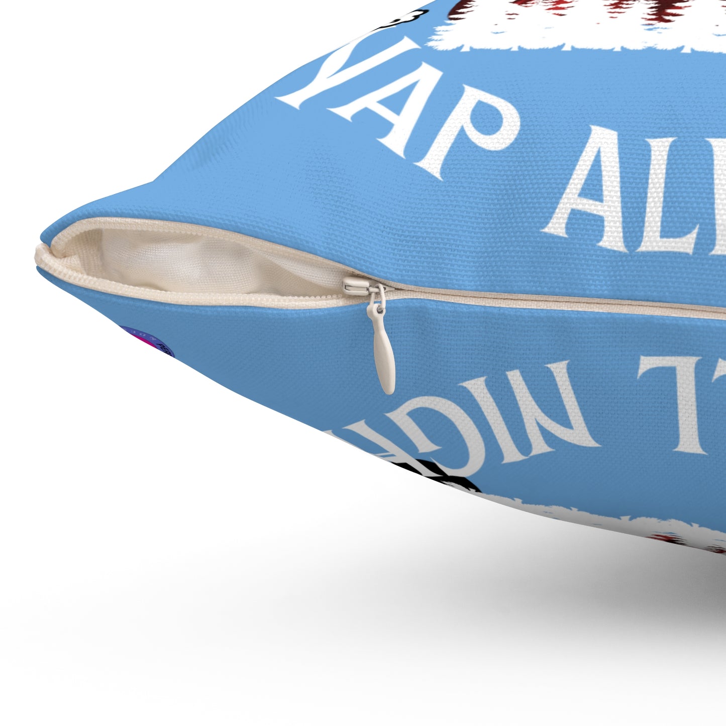 Winter Blue Sleigh All Day Nap All Night Pillow – Funny Holiday Decor for Moms