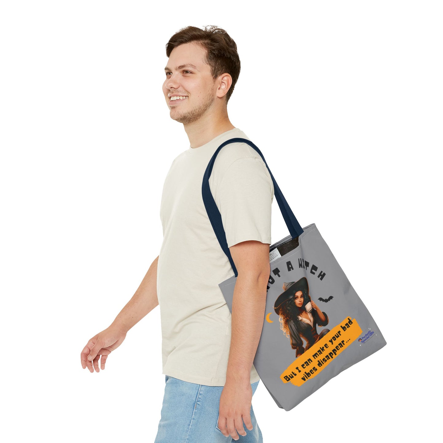 Bad Vibes Be Gone! Gray & Orange Tote Bag