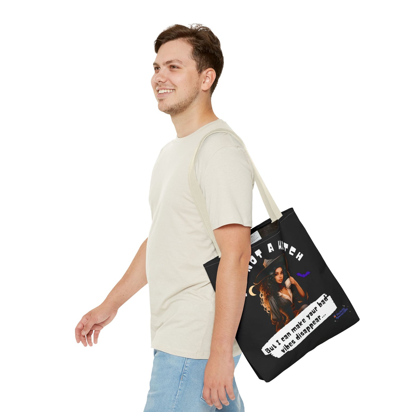 Bad Vibes Be Gone! Black Tote Bag