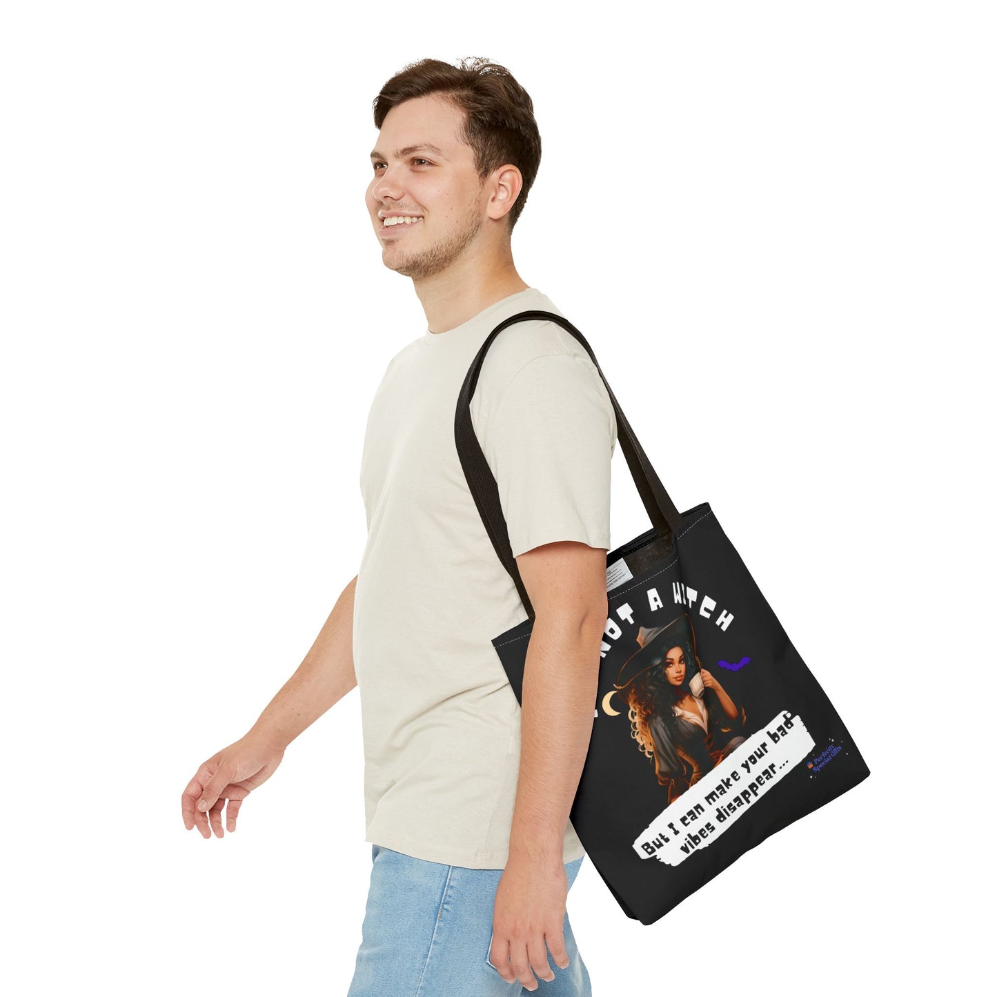 Bad Vibes Be Gone! Black Tote Bag