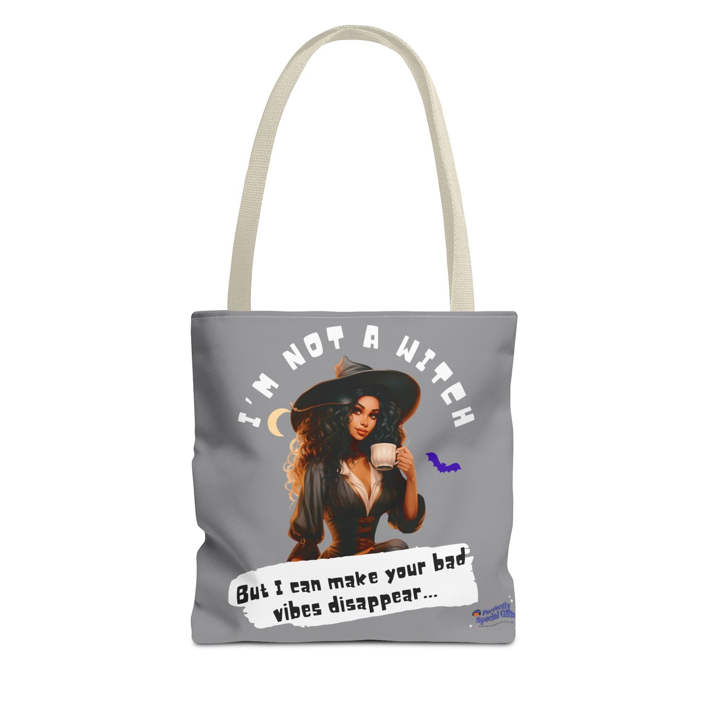 Bad Vibes Be Gone! Gray & White Tote Bag