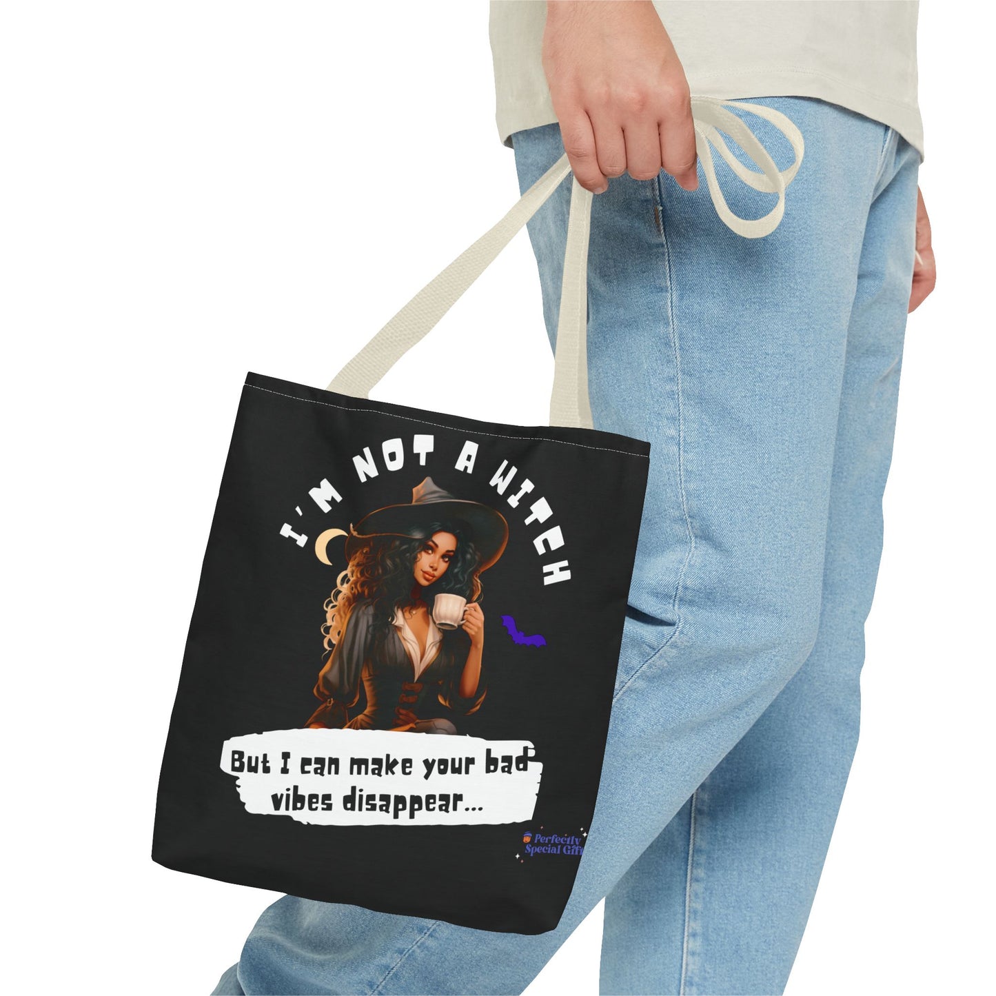 Bad Vibes Be Gone! Black Tote Bag