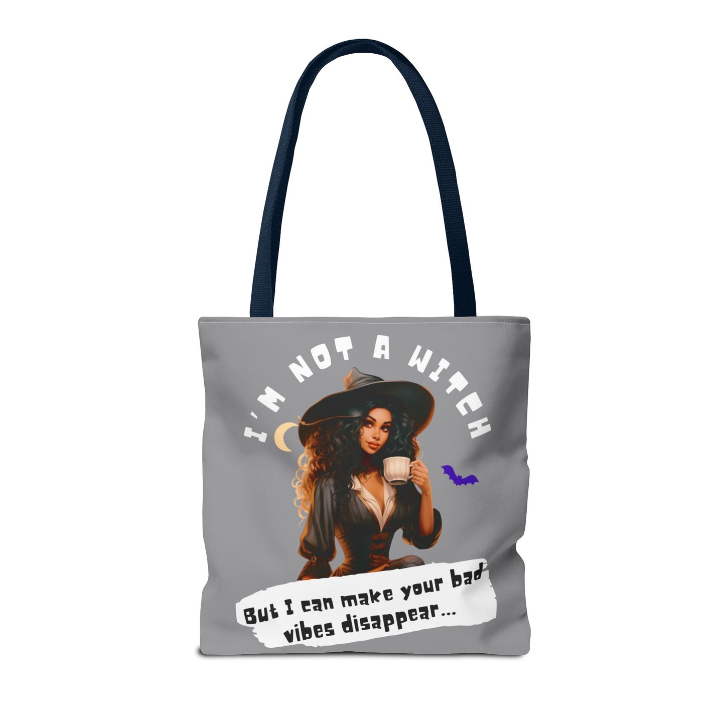 Bad Vibes Be Gone! Gray & White Tote Bag
