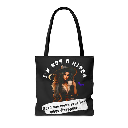 Bad Vibes Be Gone! Black Tote Bag