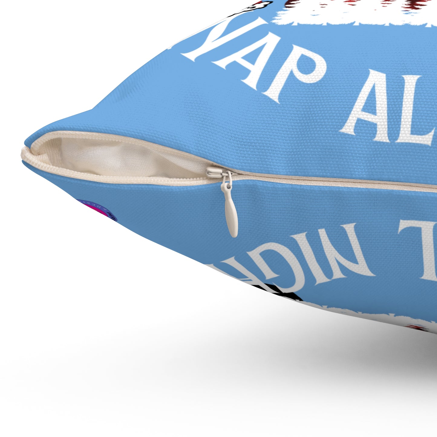 Winter Blue Sleigh All Day Nap All Night Pillow – Funny Holiday Decor for Moms