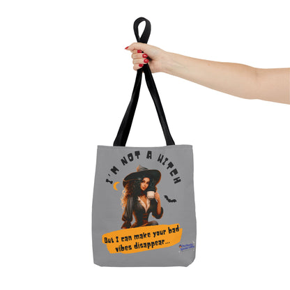 Bad Vibes Be Gone! Gray & Orange Tote Bag