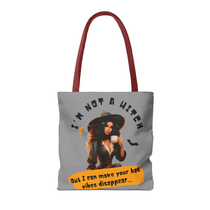Bad Vibes Be Gone! Gray & Orange Tote Bag