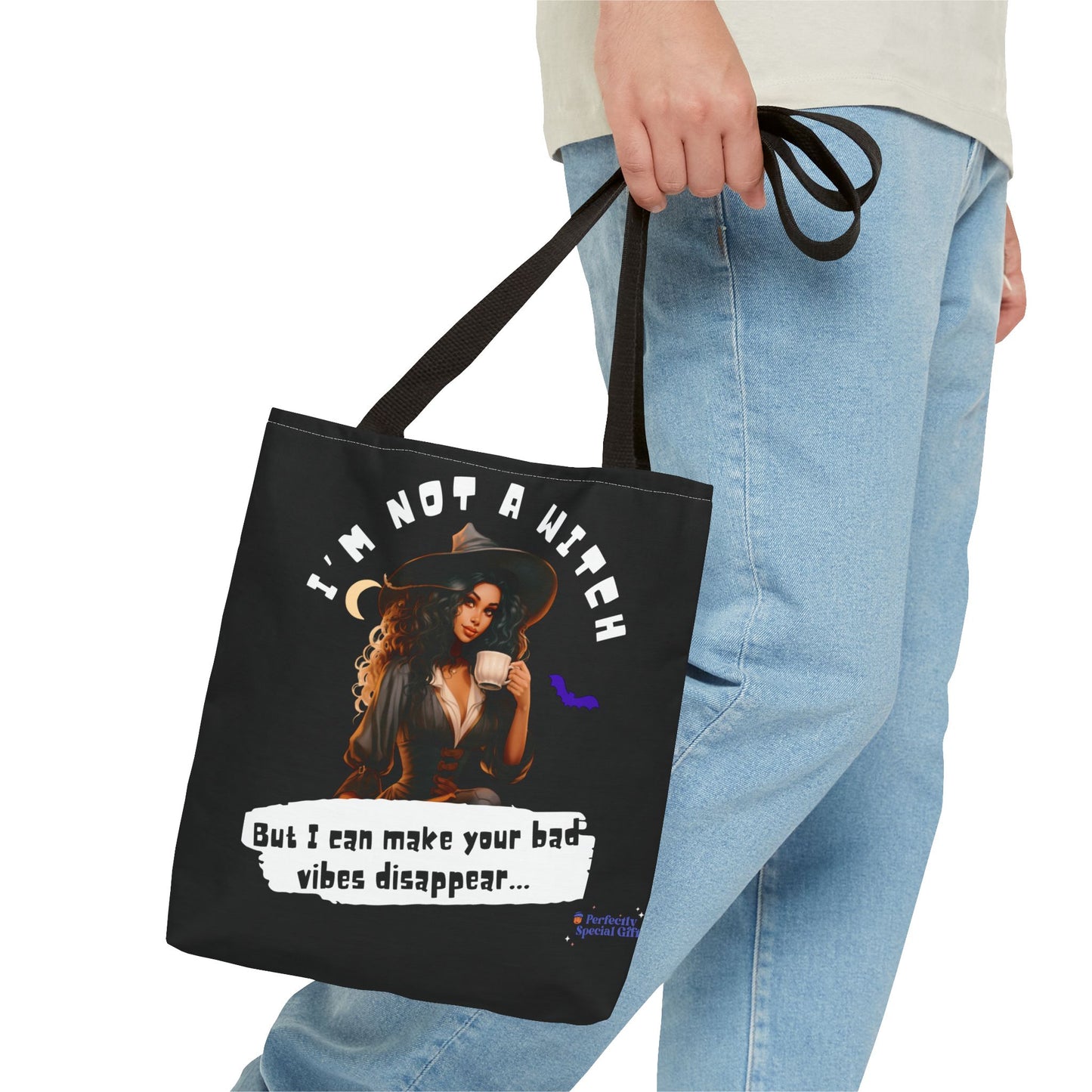 Bad Vibes Be Gone! Black Tote Bag