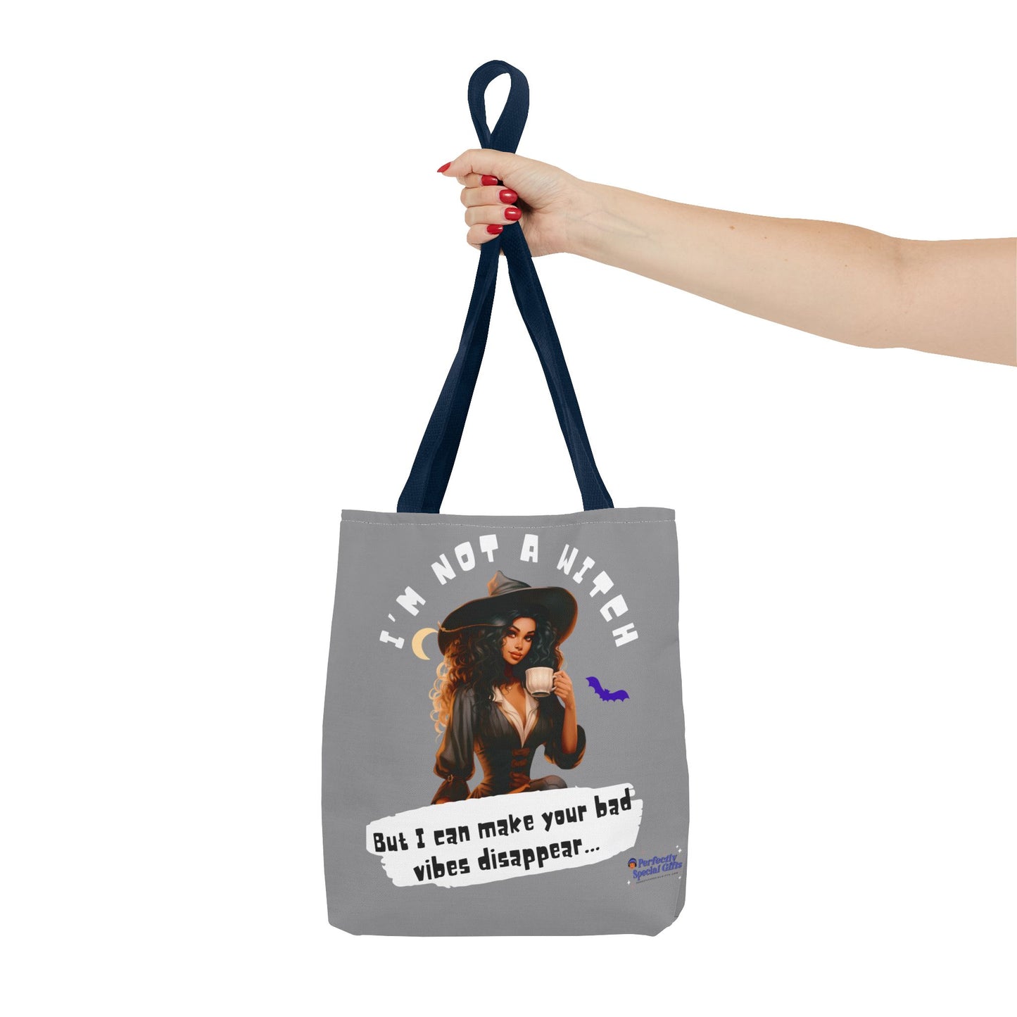 Bad Vibes Be Gone! Gray & White Tote Bag
