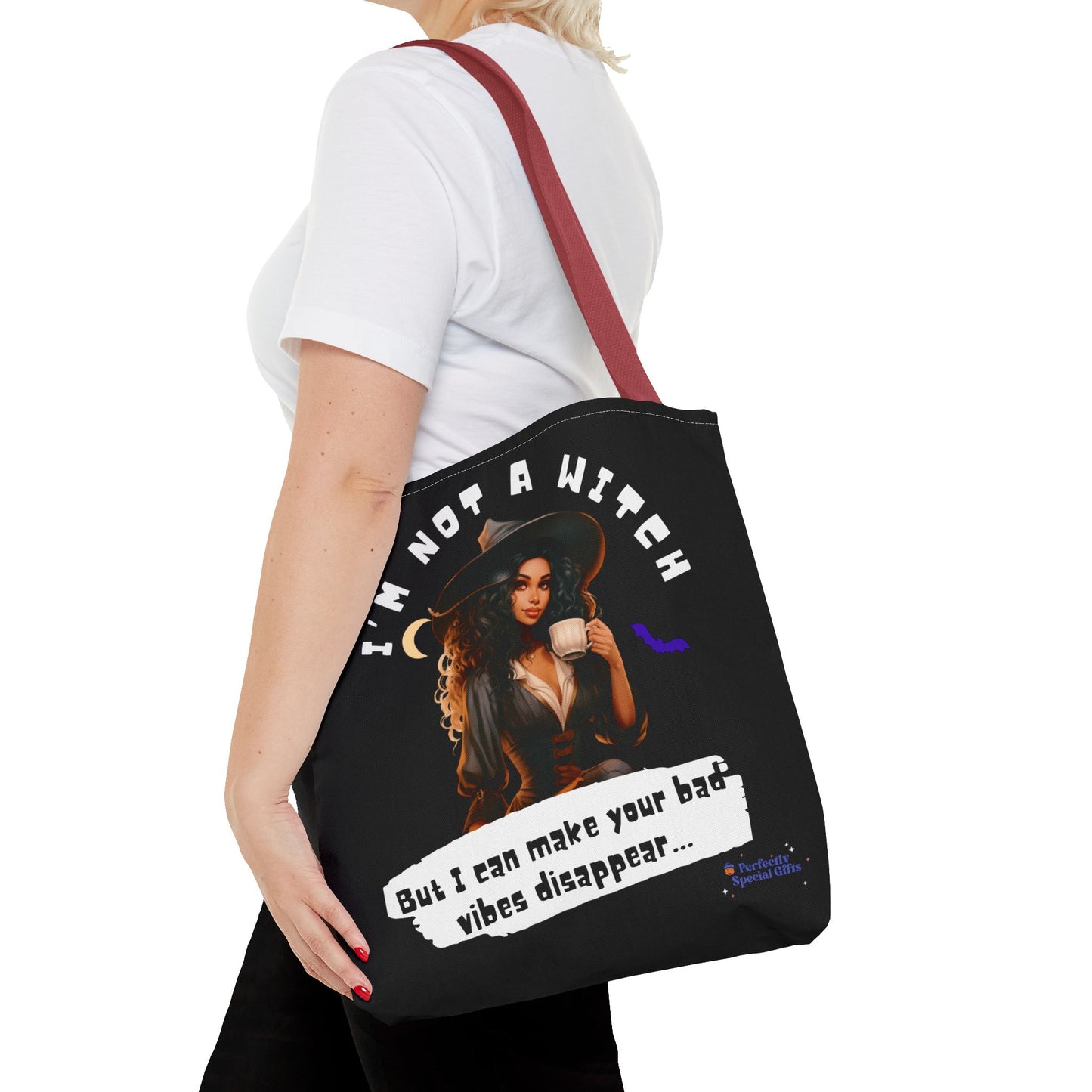 Bad Vibes Be Gone! Black Tote Bag