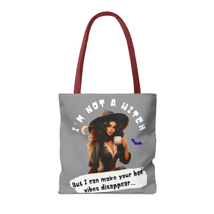 Bad Vibes Be Gone! Gray & White Tote Bag