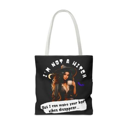 Bad Vibes Be Gone! Black Tote Bag