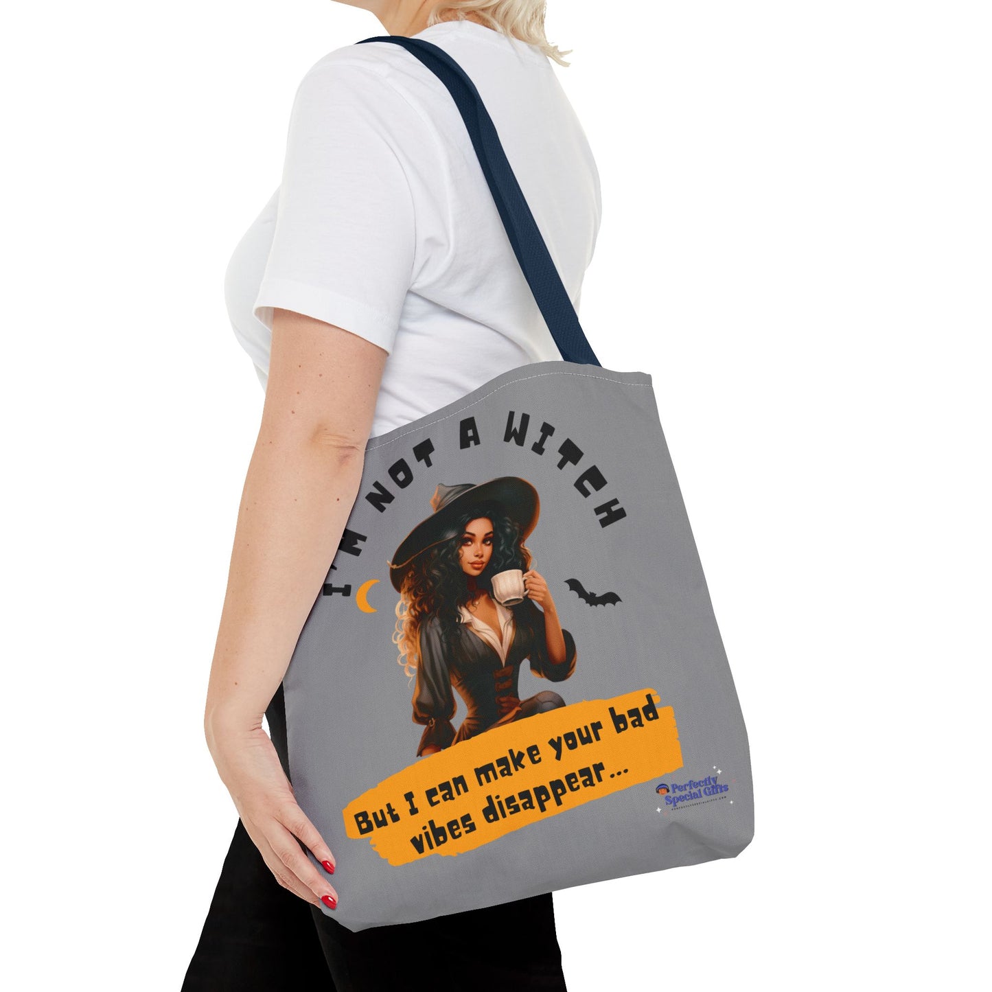 Bad Vibes Be Gone! Gray & Orange Tote Bag