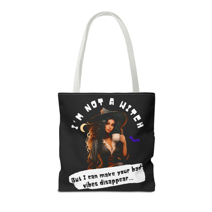 Bad Vibes Be Gone! Black Tote Bag