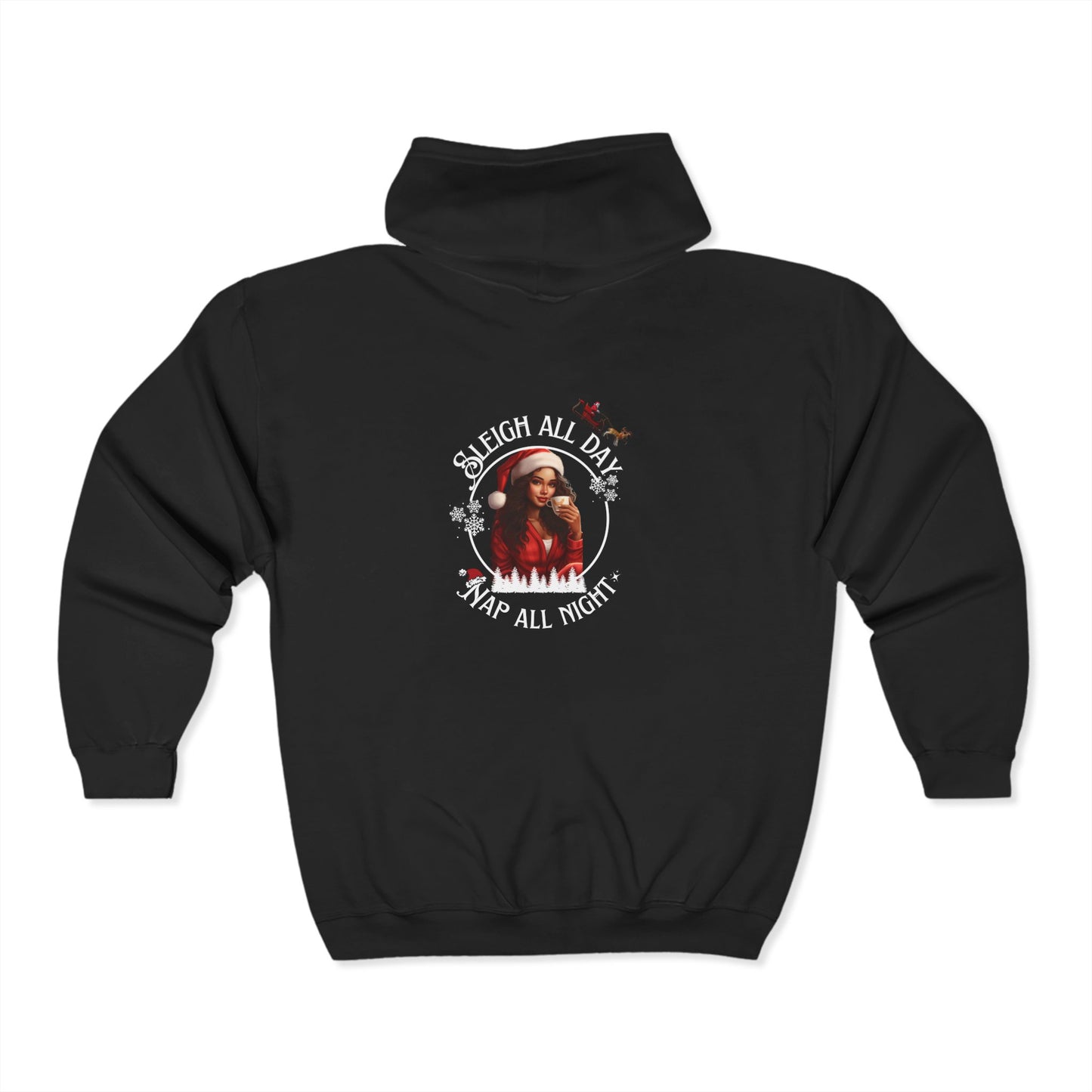 "Sleigh All Day, Nap All Night" Unisex Heavy Blend™ Full Zip Hooded Sweatshirt