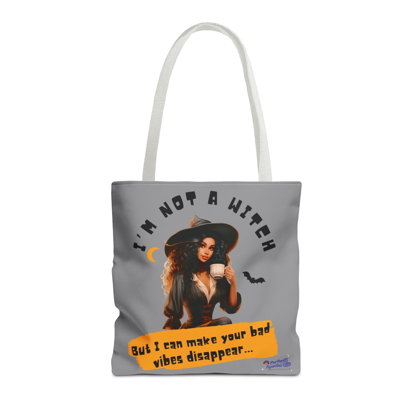 Bad Vibes Be Gone! Gray & Orange Tote Bag