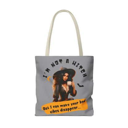 Bad Vibes Be Gone! Gray & Orange Tote Bag