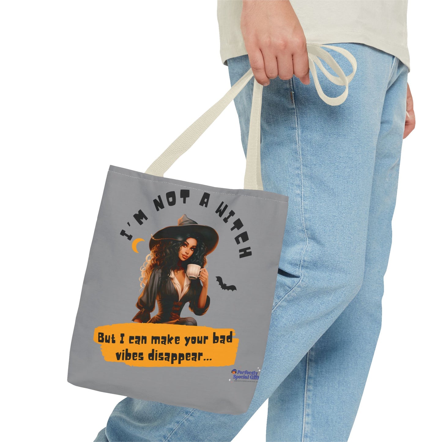 Bad Vibes Be Gone! Gray & Orange Tote Bag