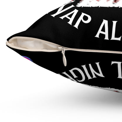 Black Sleigh All Day Nap All Night Pillow – Funny Holiday Decor for Moms