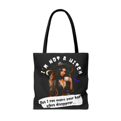 Bad Vibes Be Gone! Black Tote Bag