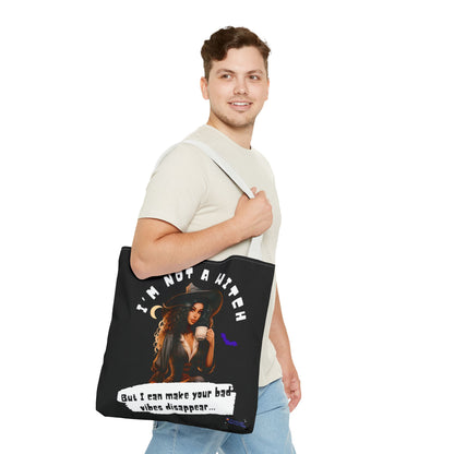 Bad Vibes Be Gone! Black Tote Bag