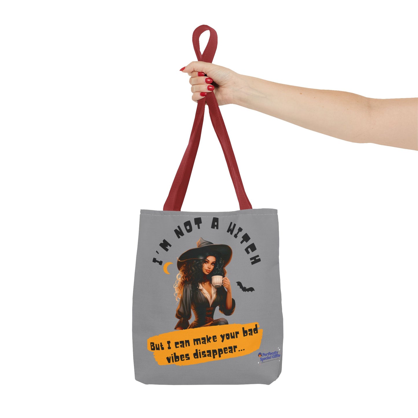 Bad Vibes Be Gone! Gray & Orange Tote Bag