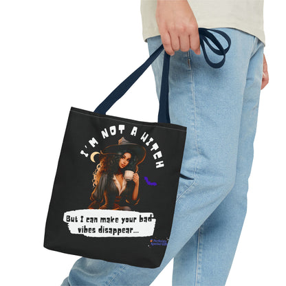 Bad Vibes Be Gone! Black Tote Bag