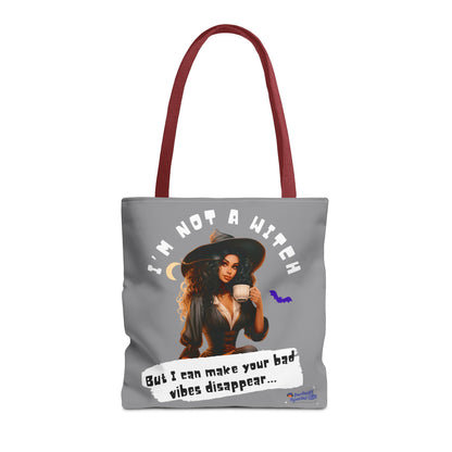 Bad Vibes Be Gone! Gray & White Tote Bag