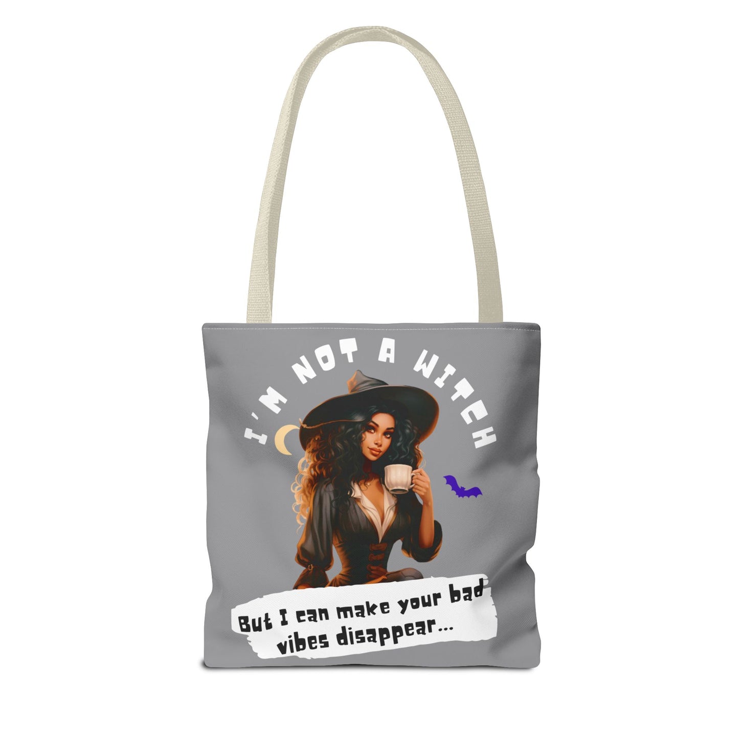 Bad Vibes Be Gone! Gray & White Tote Bag