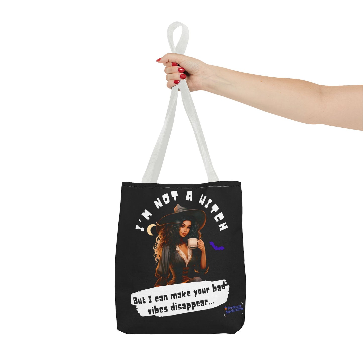 Bad Vibes Be Gone! Black Tote Bag