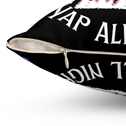 Black Sleigh All Day Nap All Night Pillow – Funny Holiday Decor for Moms