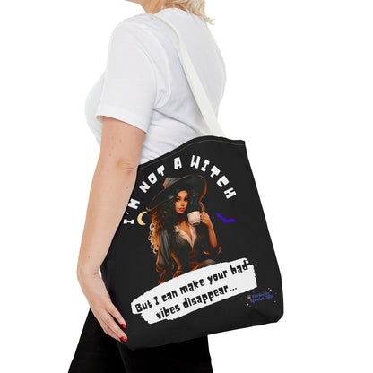 Bad Vibes Be Gone! Black Tote Bag