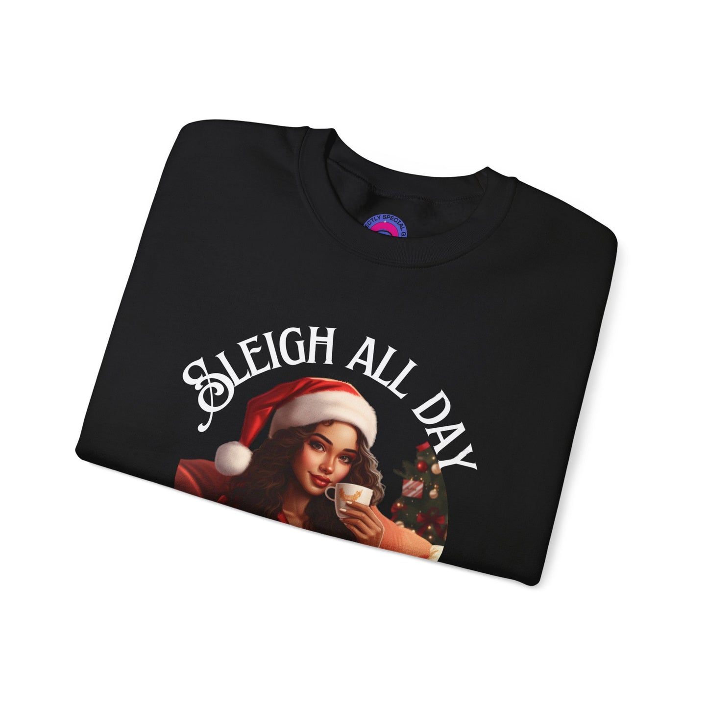 Sleigh All Day, Nap All Night Funny Christmas Sweatshirt for Moms & Caregivers