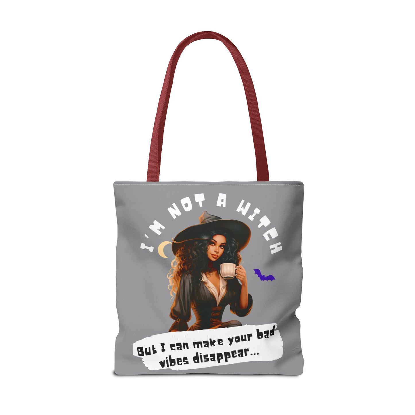 Bad Vibes Be Gone! Gray & White Tote Bag