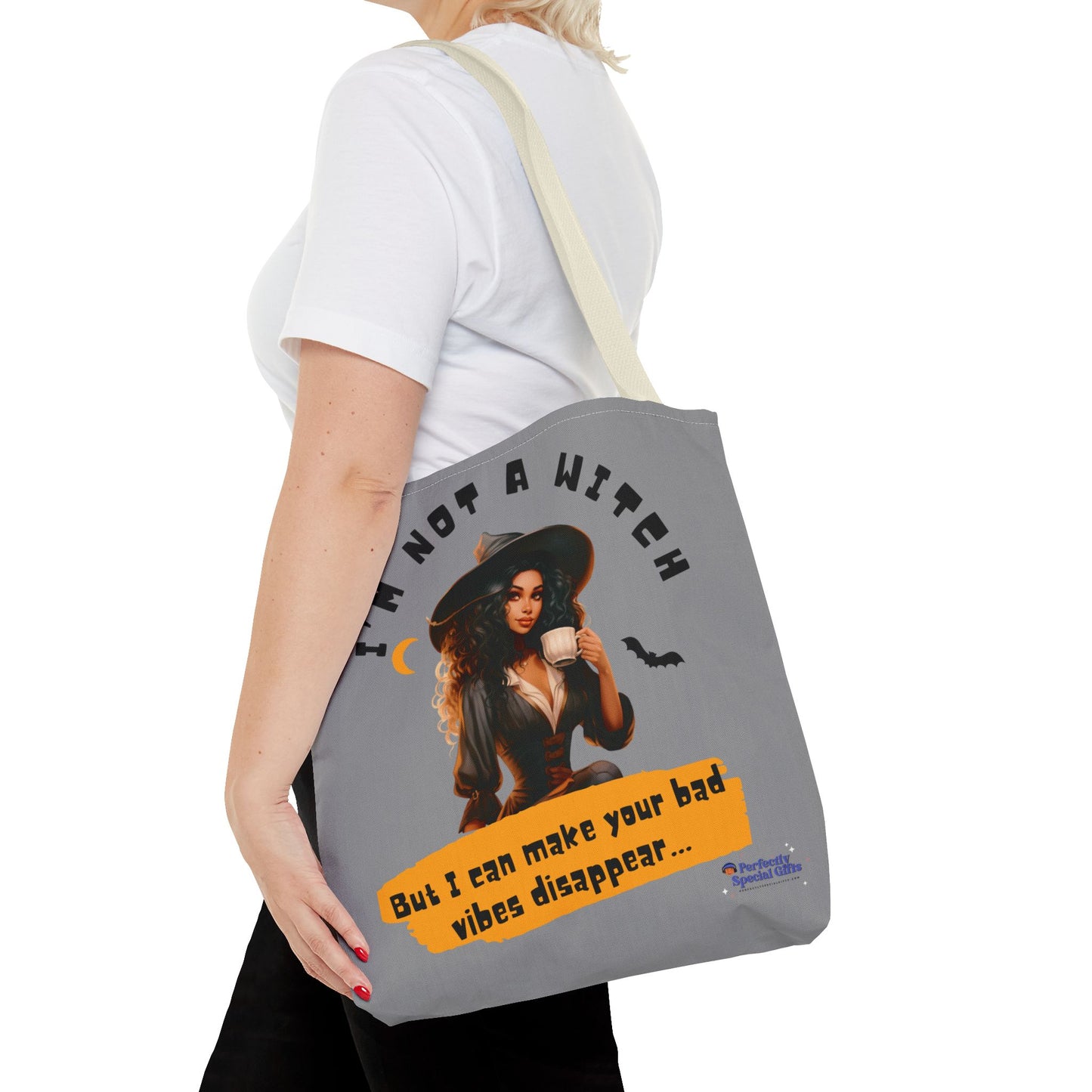 Bad Vibes Be Gone! Gray & Orange Tote Bag