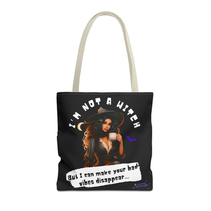 Bad Vibes Be Gone! Black Tote Bag