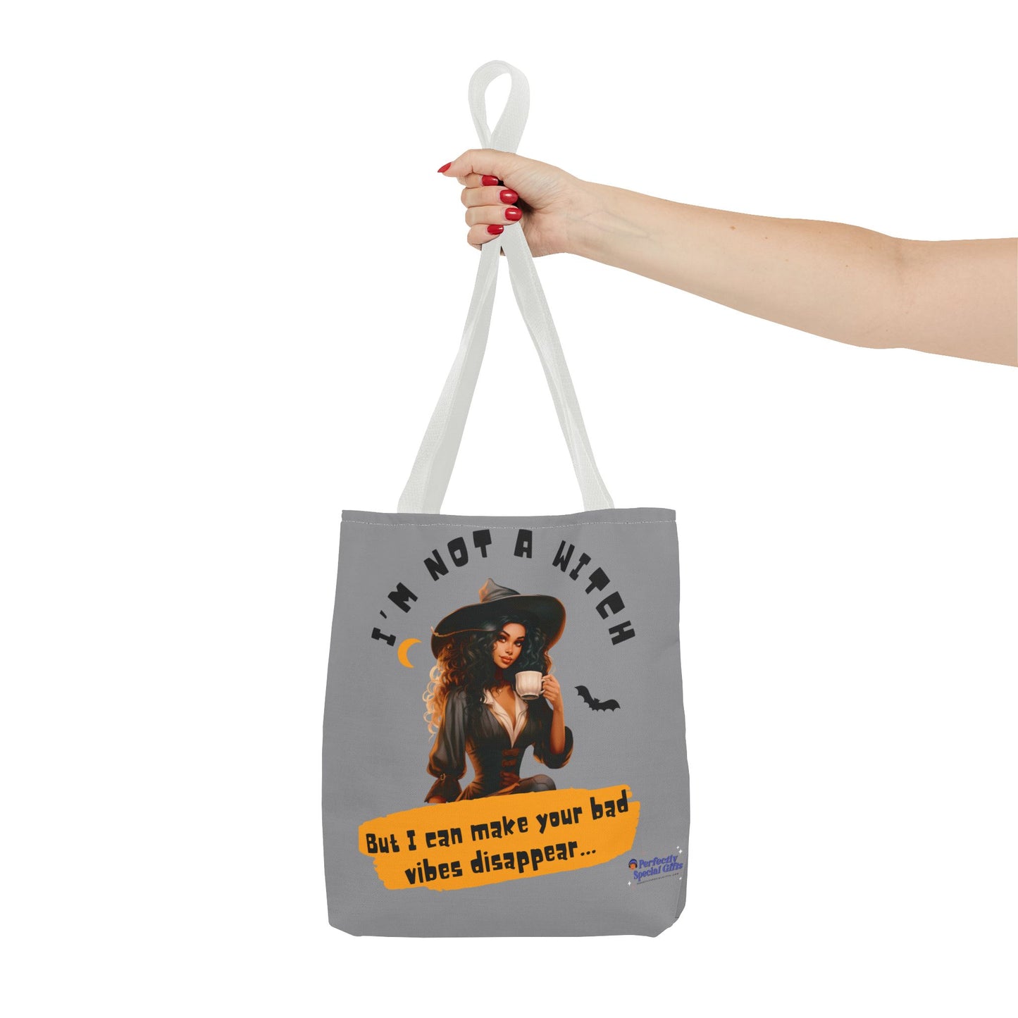 Bad Vibes Be Gone! Gray & Orange Tote Bag