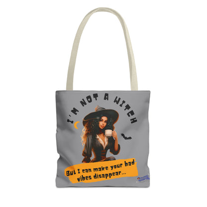 Bad Vibes Be Gone! Gray & Orange Tote Bag