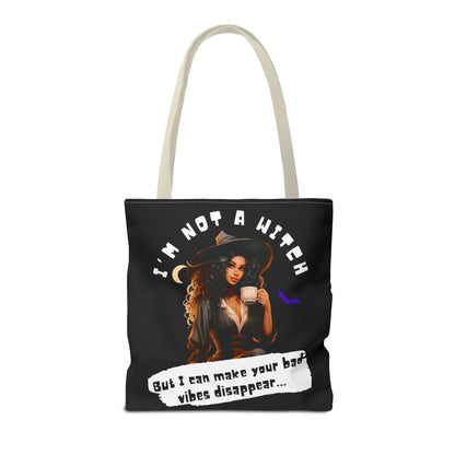 Bad Vibes Be Gone! Black Tote Bag