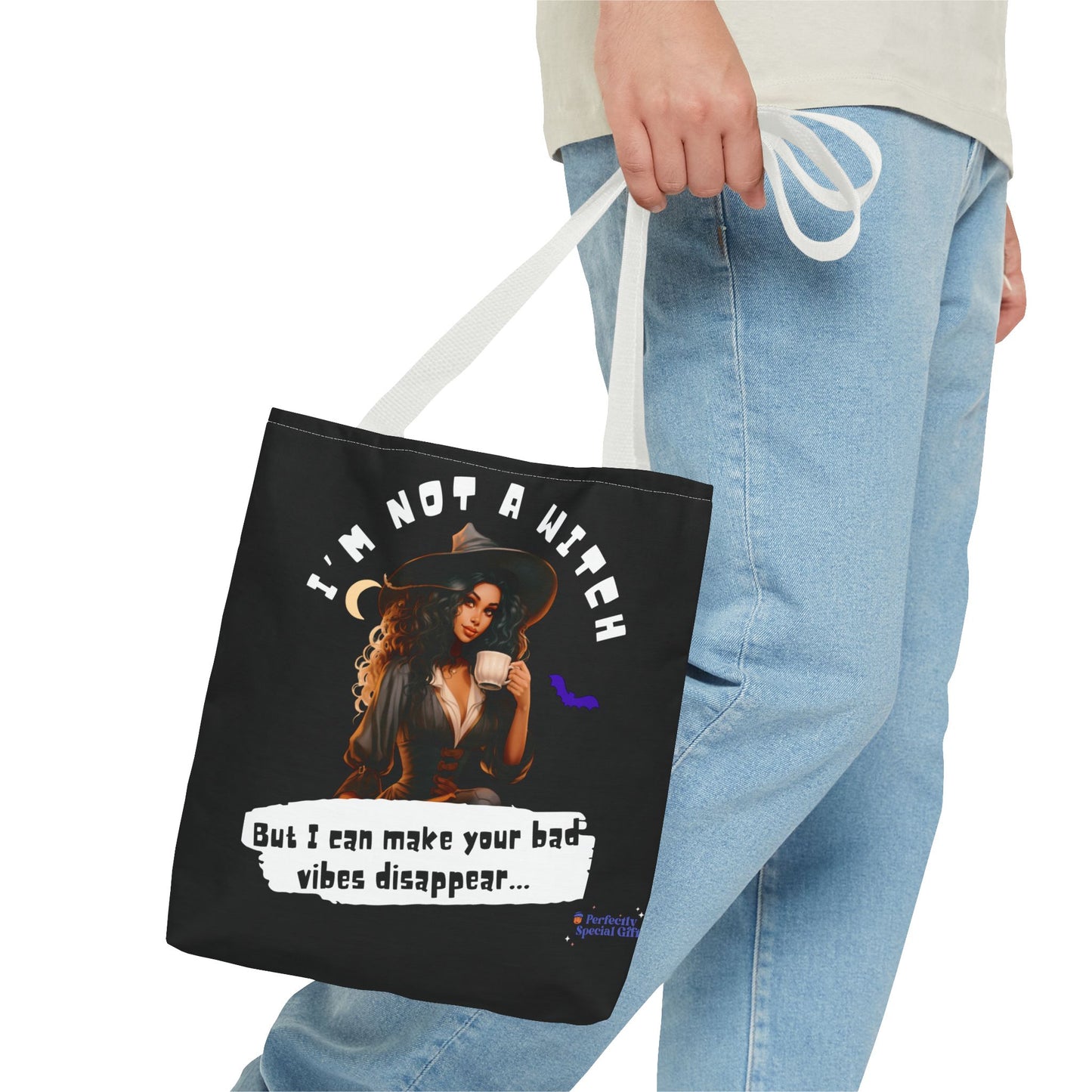 Bad Vibes Be Gone! Black Tote Bag