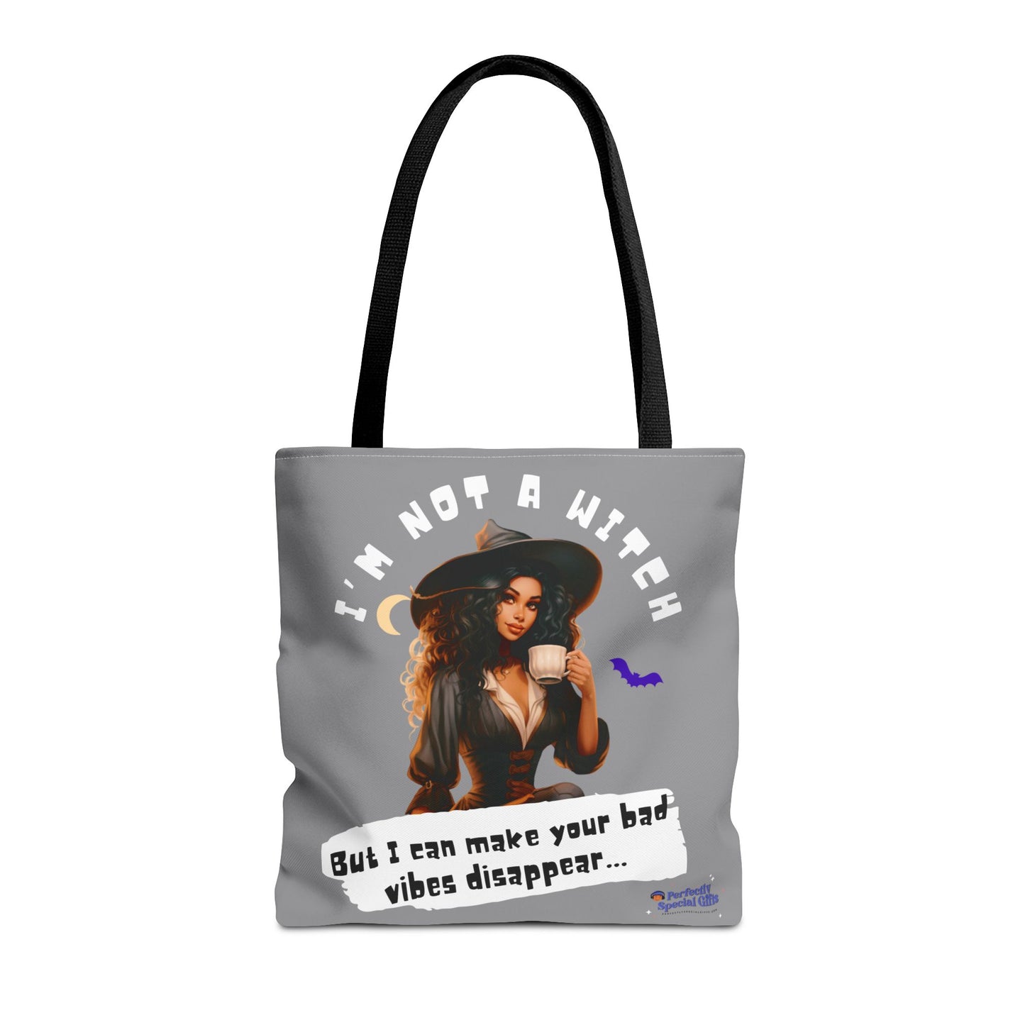 Bad Vibes Be Gone! Gray & White Tote Bag