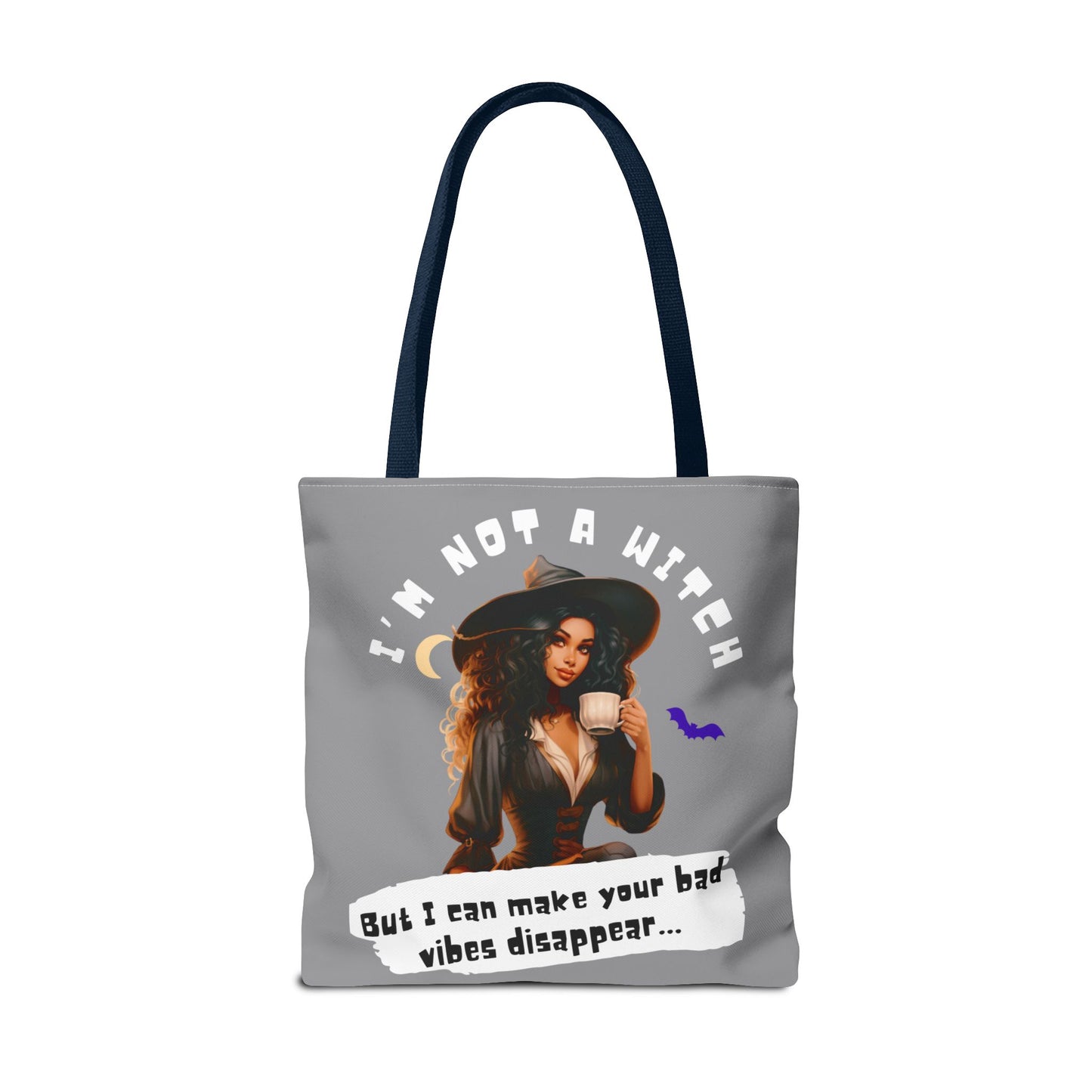 Bad Vibes Be Gone! Gray & White Tote Bag