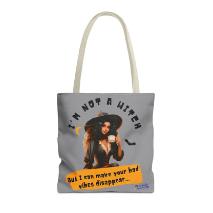 Bad Vibes Be Gone! Gray & Orange Tote Bag