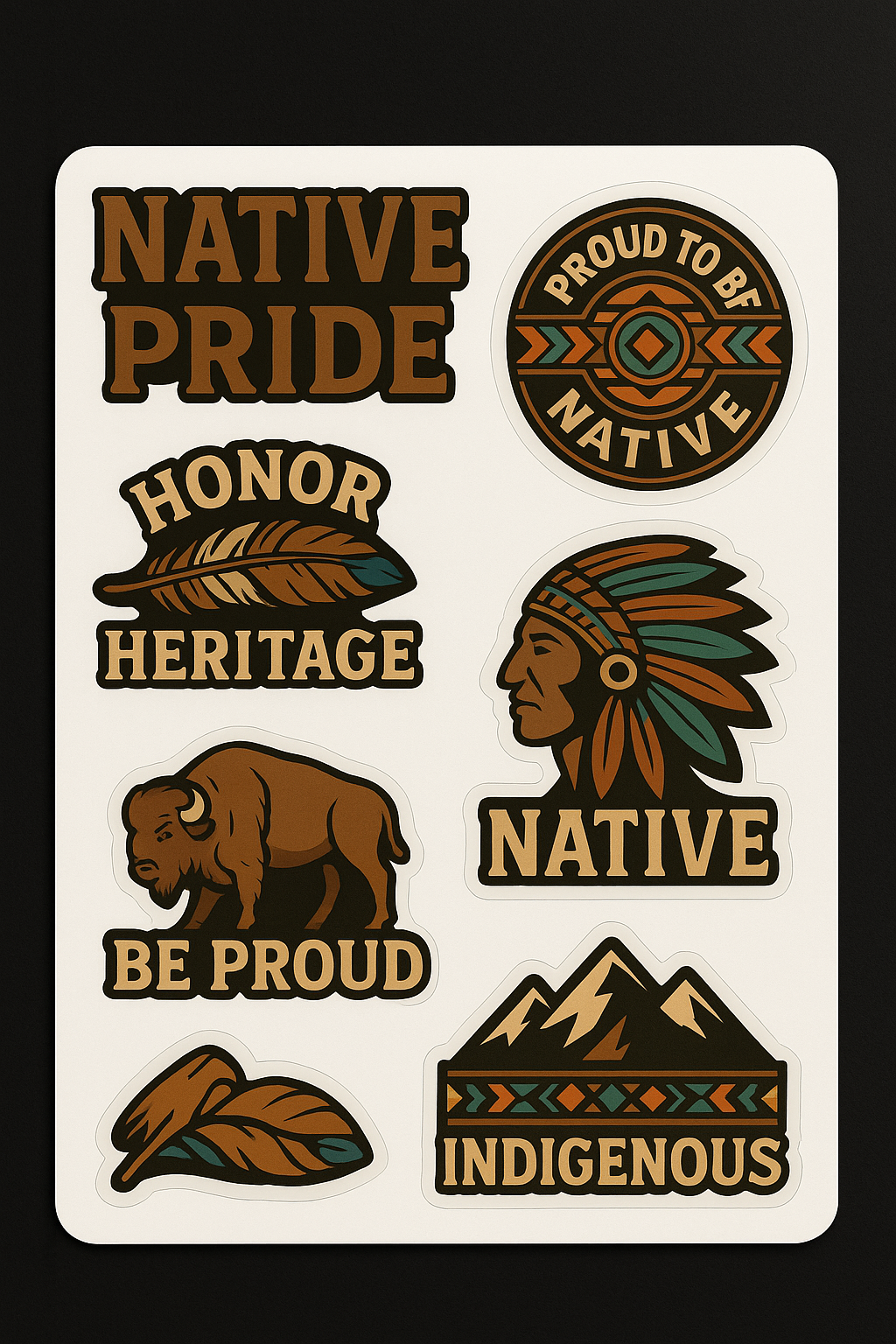 Native Pride Sticker Sheet – Honoring Heritage in Every Peel